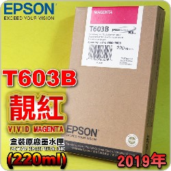 EPSON T603B 谬-tX(220ml)-(2019~)(EPSON STYLUS PRO 7800/9800)( v Av VIVID MAGENTA)