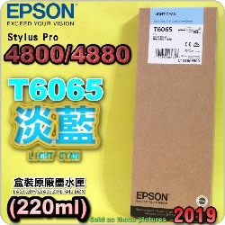 EPSON T6065 tXiHCj(220ml)-(2019~07)(EPSON STYLUS PRO 4800/4880)(H/LIGHT CYAN)